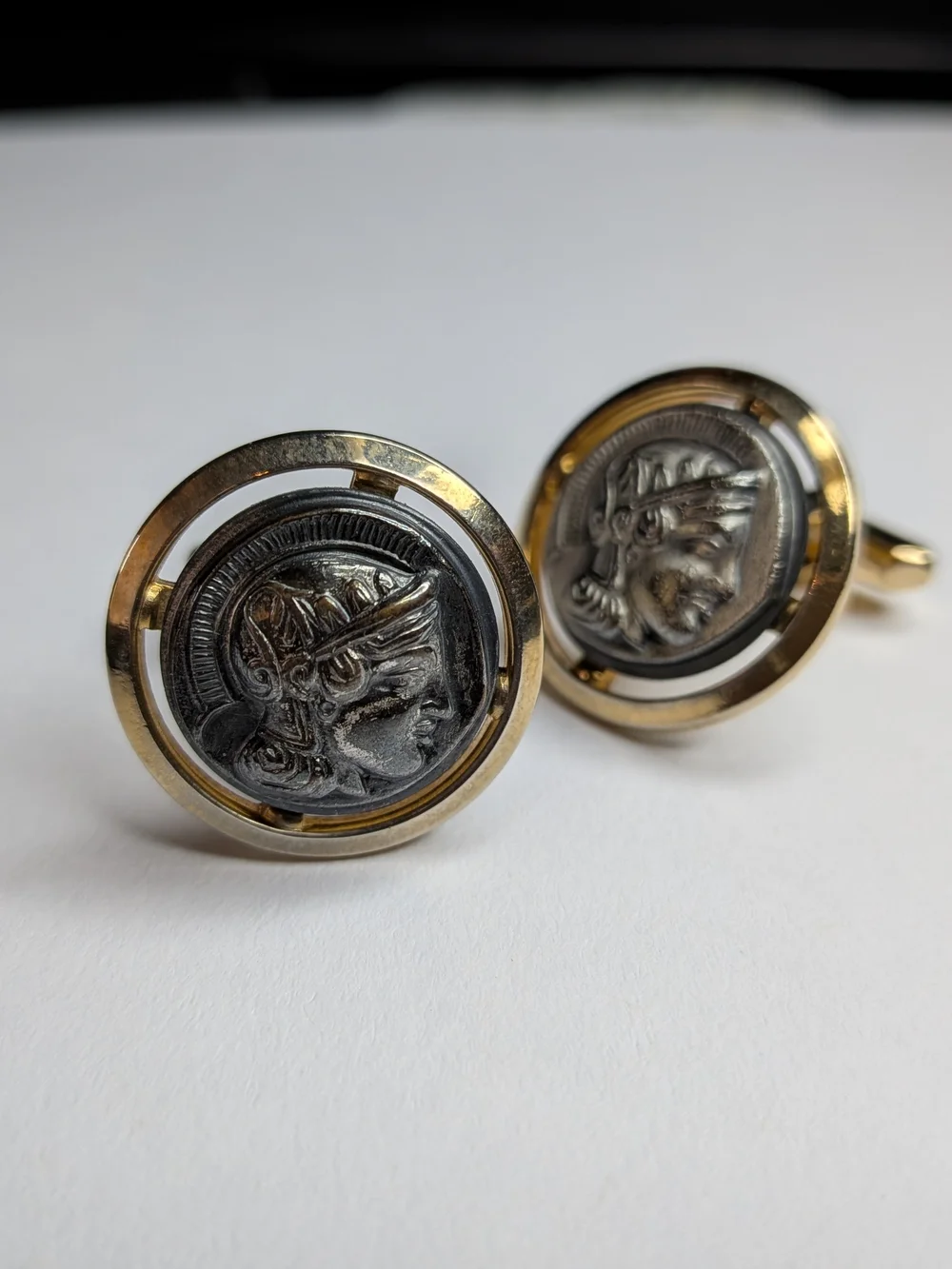 Gold and Silver Roman Coin Cufflinks - Men's Accessories